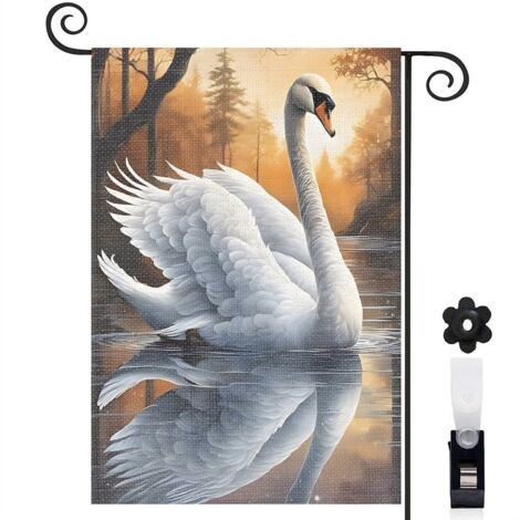 Drapeau de jardin décoration saisonnière toile durable double face 30 x 45 cm pour entrée maison (1/5)