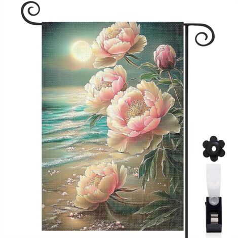 Drapeau de jardin décoration saisonnière toile lavable double face 30 x 45 cm pour entrée maison (1/5)