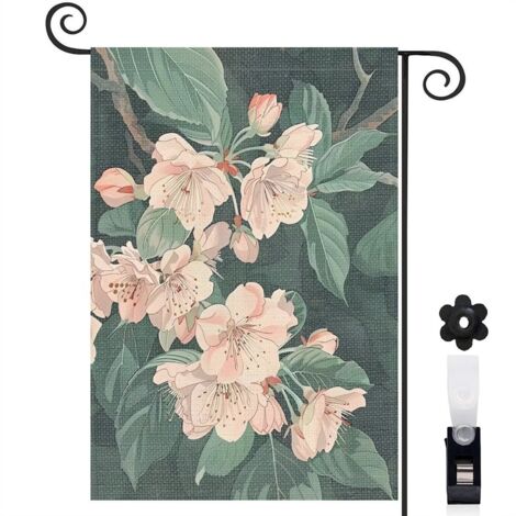 Drapeau de jardin décoratif décoration pour maison de campagne toile épaisse double face 30 x 45 cm pour entrée maison (1/5)