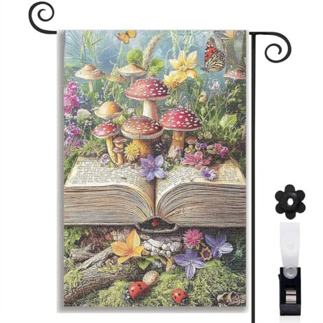 Drapeau de jardin décoratif décoration pour maison de campagne toile résistante double face 30 x 45 cm pour entrée maison (1/5)