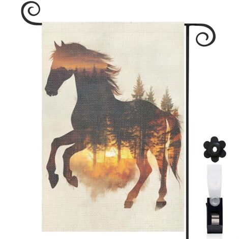 Drapeau de jardin décoratif décoration saisonnière toile épaisse double face 30 x 45 cm pour entrée maison (1/5)