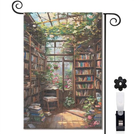 Drapeau de jardin décoration pour maison de campagne toile résistante double face 30 x 45 cm pour entrée maison (1/5)