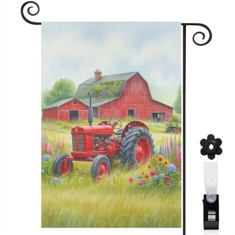 Drapeau de jardin extérieur décoration saisonnière toile lavable double face 30 x 45 cm pour jardin maison (1/5)
