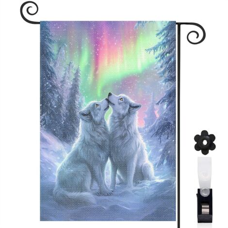 Drapeau de jardin décoration extérieure toile épaisse double face 30 x 45 cm pour porche et cour (1/5)
