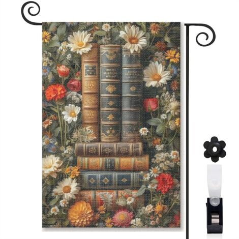 Drapeau de jardin décoration saisonnière toile durable double face 30 x 45 cm pour jardin maison (1/5)