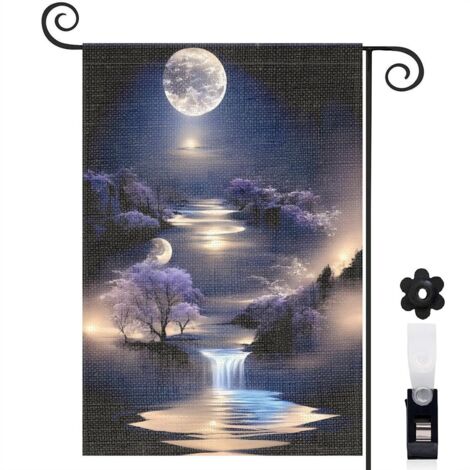 Drapeau de jardin décoration maison toile résistante double face 30 x 45 cm pour cour maison terrasse (1/5)
