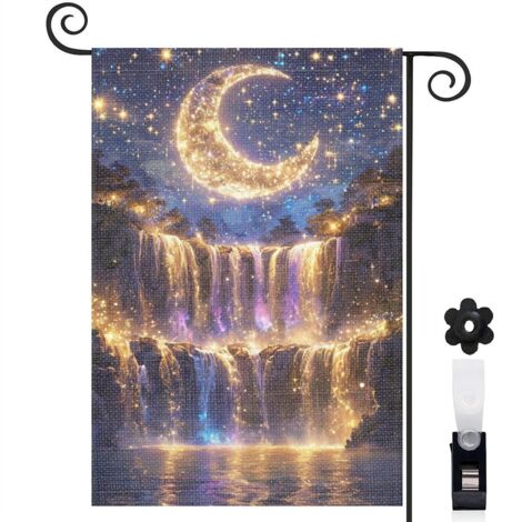 Drapeau de jardin Bienvenue en lin lavable 45 x 30 cm vertical mariage (1/5)
