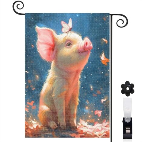 Drapeau de jardin extérieur décoration pour maison de campagne toile résistante double face 30 x 45 cm pour porche et cour (1/5)