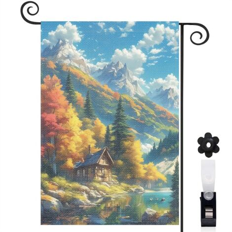 Drapeau de jardin décoration saisonnière toile résistante double face 30 x 45 cm pour entrée maison (1/5)
