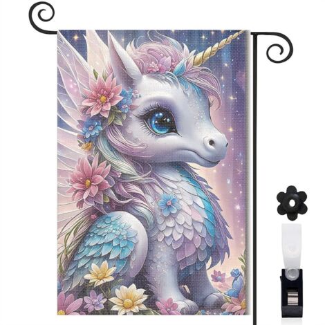 Drapeau de jardin décoration extérieure toile lavable double face 30 x 45 cm pour jardin maison (1/5)