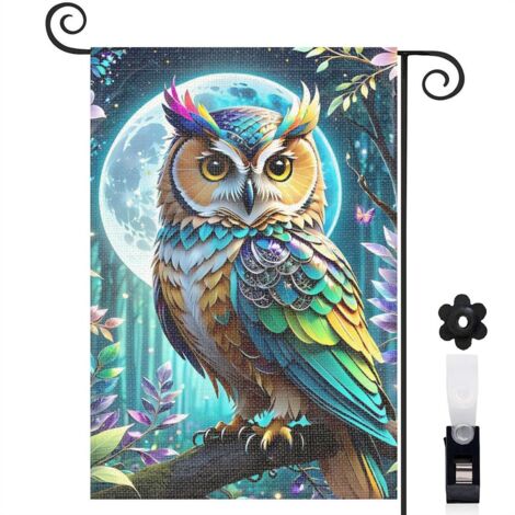 Drapeau de jardin Bienvenue en lin lavable 45 x 30 cm facile à installer décoration saisonnière pour jardin (1/5)