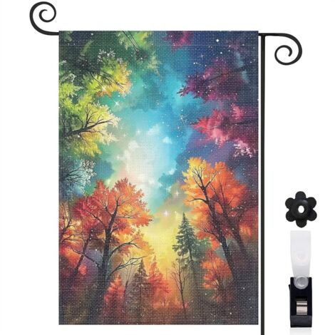 Drapeau de jardin décoratif décoration pour maison de campagne toile lavable double face 30 x 45 cm pour balcon terrasse (1/5)