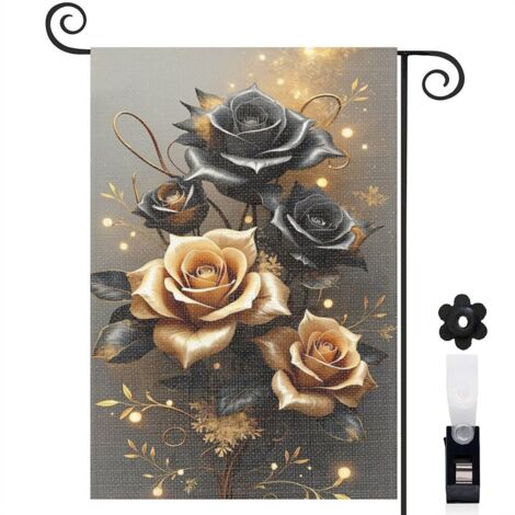Drapeau de jardin Bienvenue en lin lavable 30 x 45 cm lavable mariage (1/5)