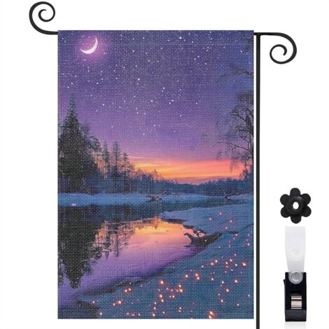 Drapeau de jardin décoratif décoration pour maison de campagne toile résistante double face 30 x 45 cm pour jardin maison (1/5)