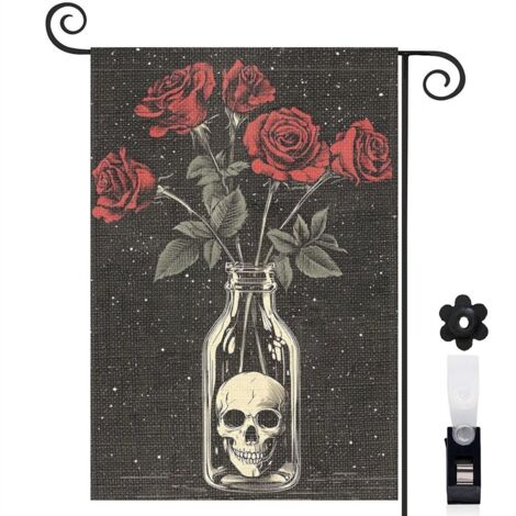 Drapeau de jardin décoratif décoration extérieure toile lavable double face 30 x 45 cm pour jardin maison (1/5)