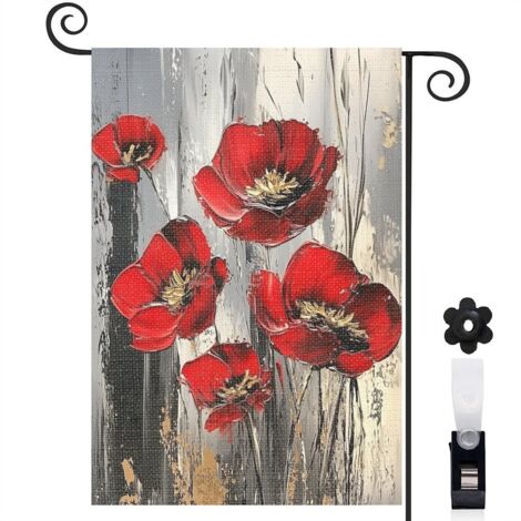 Drapeau de jardin extérieur décoration saisonnière toile épaisse double face 30 x 45 cm pour entrée maison (1/5)