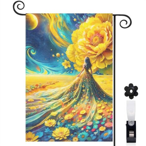 Drapeau de jardin décoratif décoration pour maison de campagne toile durable double face 30 x 45 cm pour cour maison terrasse (1/5)
