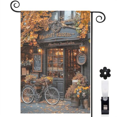 Drapeau de jardin extérieur décoration extérieure toile lavable double face 30 x 45 cm pour jardin maison (1/5)