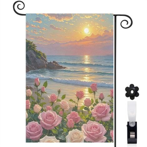 Drapeau de jardin extérieur décoration saisonnière toile épaisse double face 30 x 45 cm pour porche et cour (1/5)
