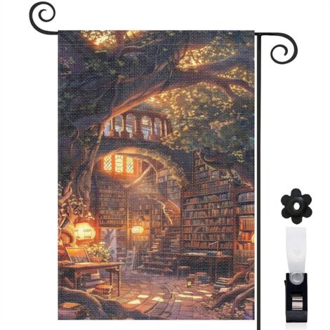 Drapeau de jardin Bienvenue en lin lavable 30 x 45 cm lavable entrée et porche (1/5)