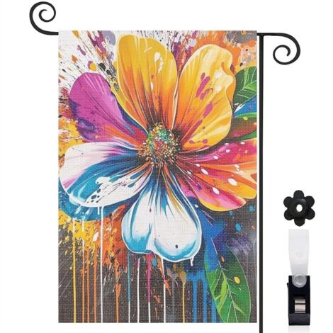Drapeau de jardin décoration saisonnière toile lavable double face 30 x 45 cm pour jardin maison (1/5)