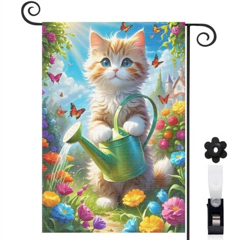 Drapeau de jardin décoration saisonnière toile lavable double face 30 x 45 cm pour balcon terrasse (1/5)