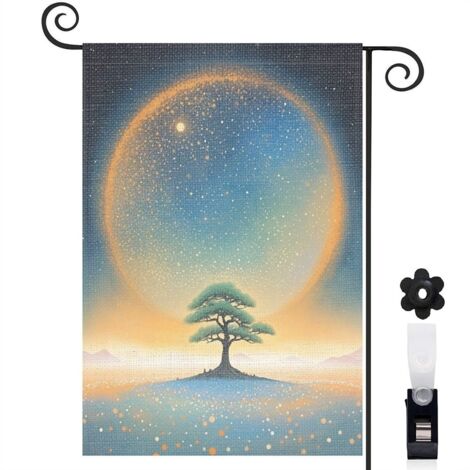 Drapeau de jardin extérieur décoration saisonnière toile lavable double face 30 x 45 cm pour balcon terrasse (1/5)