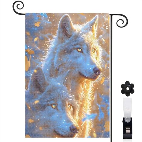 Drapeau de jardin décoration extérieure toile résistante double face 30 x 45 cm pour entrée maison (1/5)