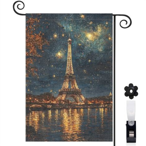Drapeau de jardin Bienvenue en tissu résistant 30 x 45 cm résistant aux intempéries décoration saisonnière pour jardin (1/5)