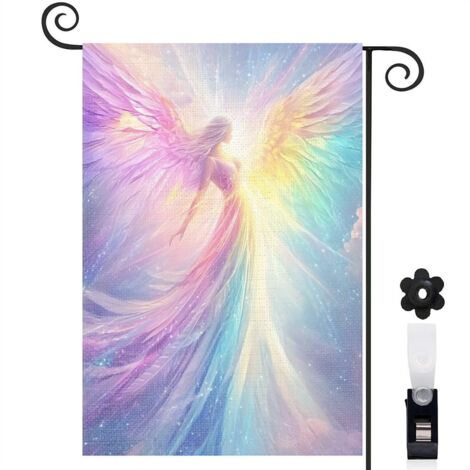 Drapeau de jardin Bienvenue en tissu résistant 45 x 30 cm décoratif et élégant décoration saisonnière pour jardin (1/5)