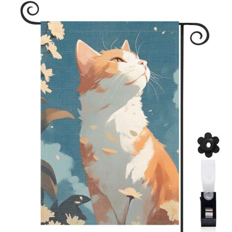 Drapeau de jardin Joyeuses saisons en lin lavable 30 x 45 cm décoratif et élégant décoration saisonnière pour jardin (1/5)