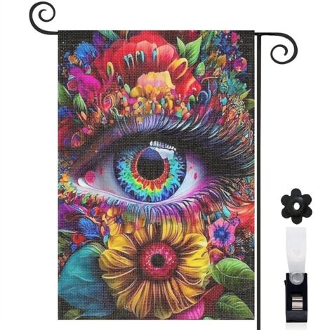 Drapeau de jardin Bienvenue en tissu résistant 45 x 30 cm décoratif et élégant jardin et cour (1/5)