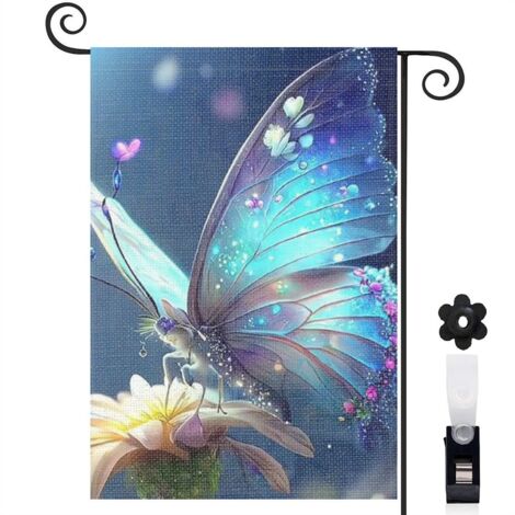 Drapeau de jardin Bienvenue en tissu polyester durable 30 x 45 cm facile à installer mariage (1/5)