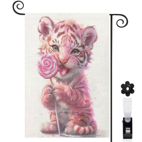 Drapeau de jardin Bienvenue en tissu polyester durable 45 x 30 cm décoratif et élégant maison de campagne (1/5)