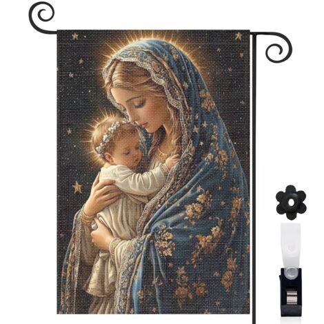 Drapeau de jardin Bienvenue en tissu polyester durable 30 x 45 cm décoratif et élégant jardin et cour (1/5)