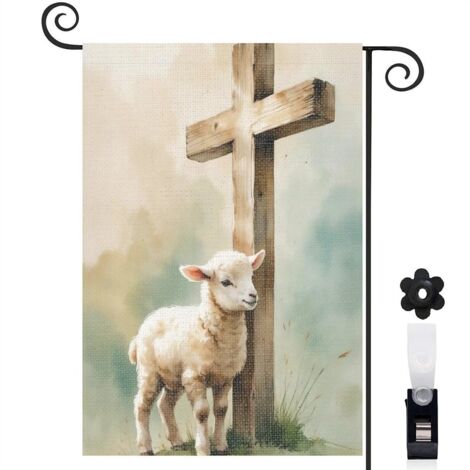 Drapeau de jardin Bienvenue en tissu polyester durable 30 x 45 cm décoratif et élégant décoration saisonnière pour jardin (1/5)
