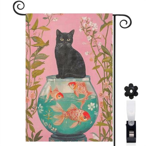Drapeau de jardin Joyeuses saisons en lin lavable 45 x 30 cm double face jardin et cour (1/5)