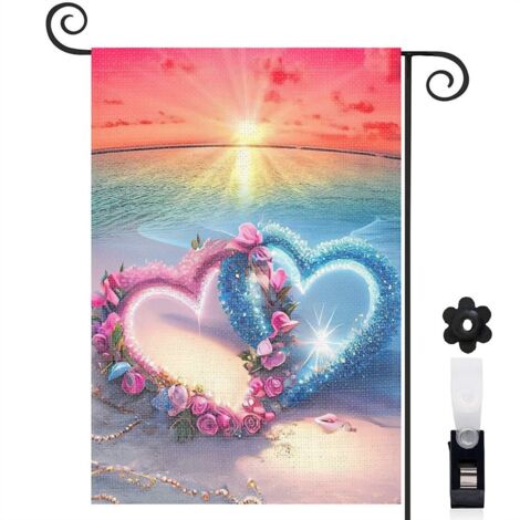 Drapeau de jardin Bienvenue en tissu polyester durable 30 x 45 cm vertical décoration saisonnière pour jardin (1/5)