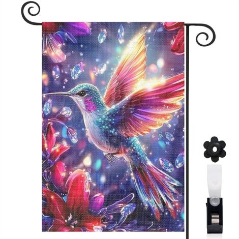Drapeau de jardin Bienvenue en tissu polyester durable 45 x 30 cm résistant aux intempéries décoration intérieure (1/5)