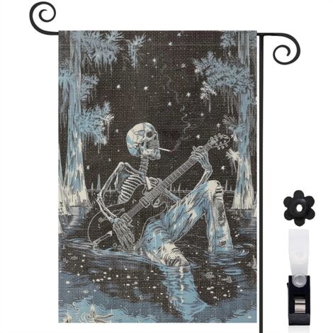 Drapeau de jardin Joyeuses saisons en toile de jute 30 x 45 cm lavable jardin et cour (1/5)