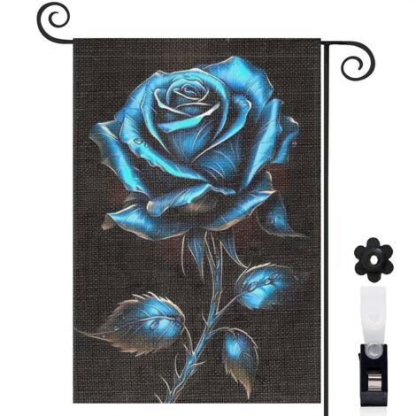 Drapeau de jardin Bienvenue en toile double face 45 x 30 cm lavable entrée et porche (1/5)