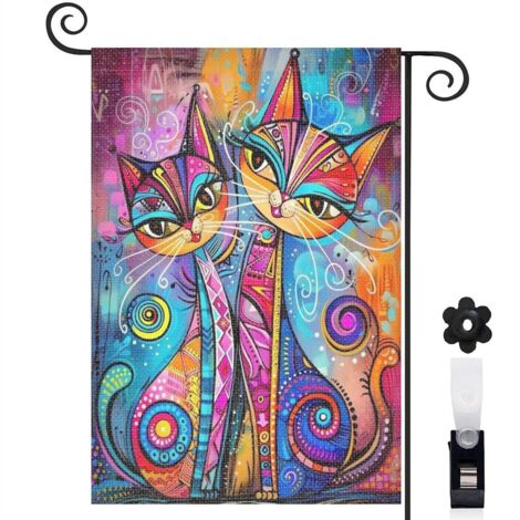 Drapeau de jardin Bienvenue en tissu polyester durable 30 x 45 cm double face décoration intérieure (1/5)