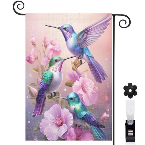Drapeau de jardin Bienvenue en tissu polyester durable 30 x 45 cm résistant aux intempéries décoration saisonnière pour jardin (1/5)