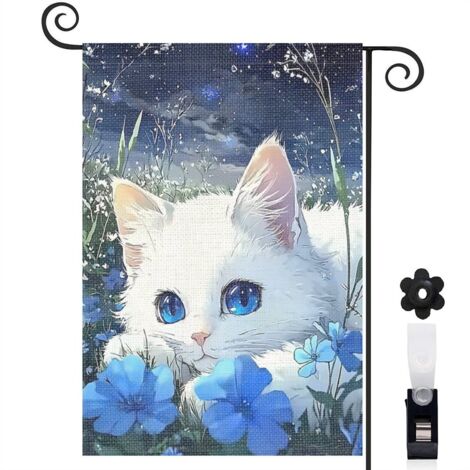 Drapeau de jardin Bienvenue en tissu polyester durable 45 x 30 cm résistant aux intempéries jardin et cour (1/5)