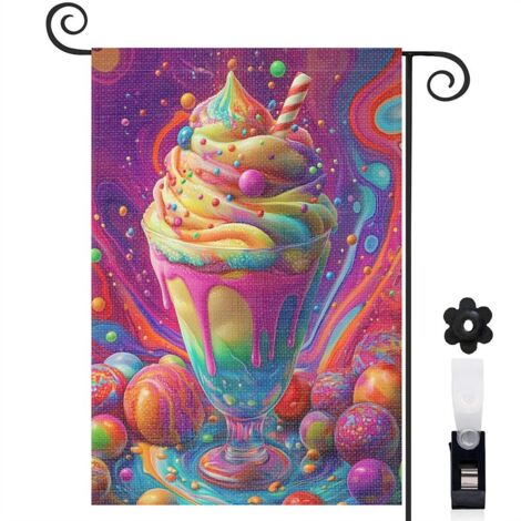 Drapeau de jardin Bienvenue en tissu polyester durable 45 x 30 cm double face jardin et cour (1/5)