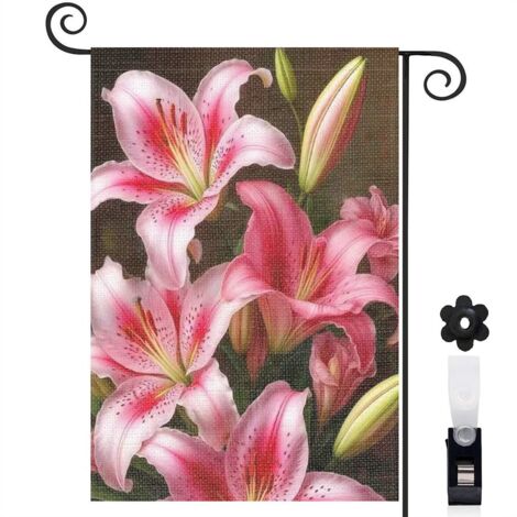 Drapeau de jardin Bienvenue en toile double face 45 x 30 cm lavable jardin et cour (1/5)