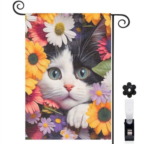 Drapeau de jardin Bienvenue en toile double face 30 x 45 cm double face entrée et porche (1/5)