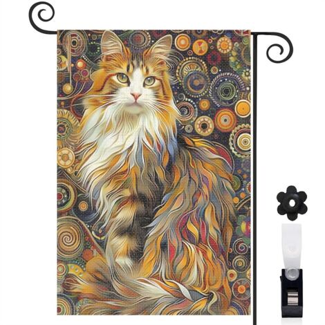 Drapeau de jardin Bienvenue en tissu polyester durable 45 x 30 cm lavable décoration saisonnière pour jardin (1/5)
