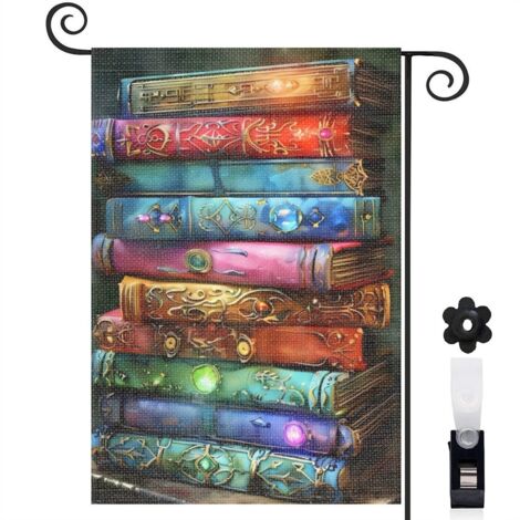 Drapeau de jardin Bienvenue en toile double face 45 x 30 cm lavable mariage (1/5)