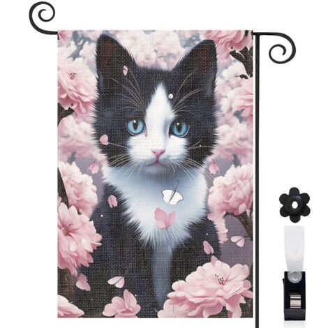 Drapeau de jardin Joyeuses saisons en lin lavable 30 x 45 cm résistant aux intempéries décoration intérieure (1/5)